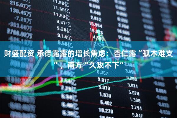 财盛配资 承德露露的增长焦虑：杏仁露“孤木难支”，南方“久攻不下”