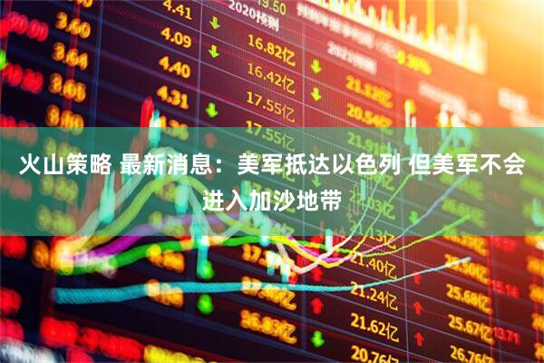 火山策略 最新消息：美军抵达以色列 但美军不会进入加沙地带